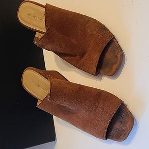 Banana Republic Rust Suede Mules 7